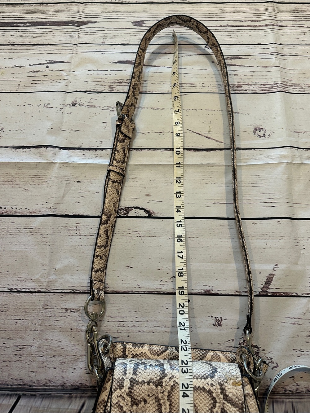 Steve Madden Neutral Snake-Print Crossbody Bag with Silver Hardware - Picture 8 of 11
